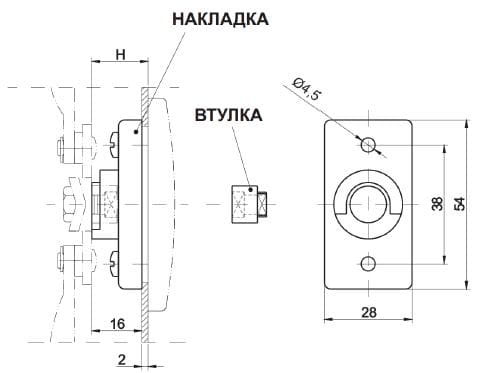 накладка чертеж